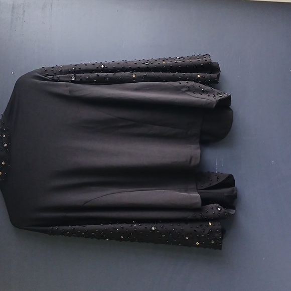 Roamans Black Sequin Women's Jacket Size 26W - Picture 6 of 7